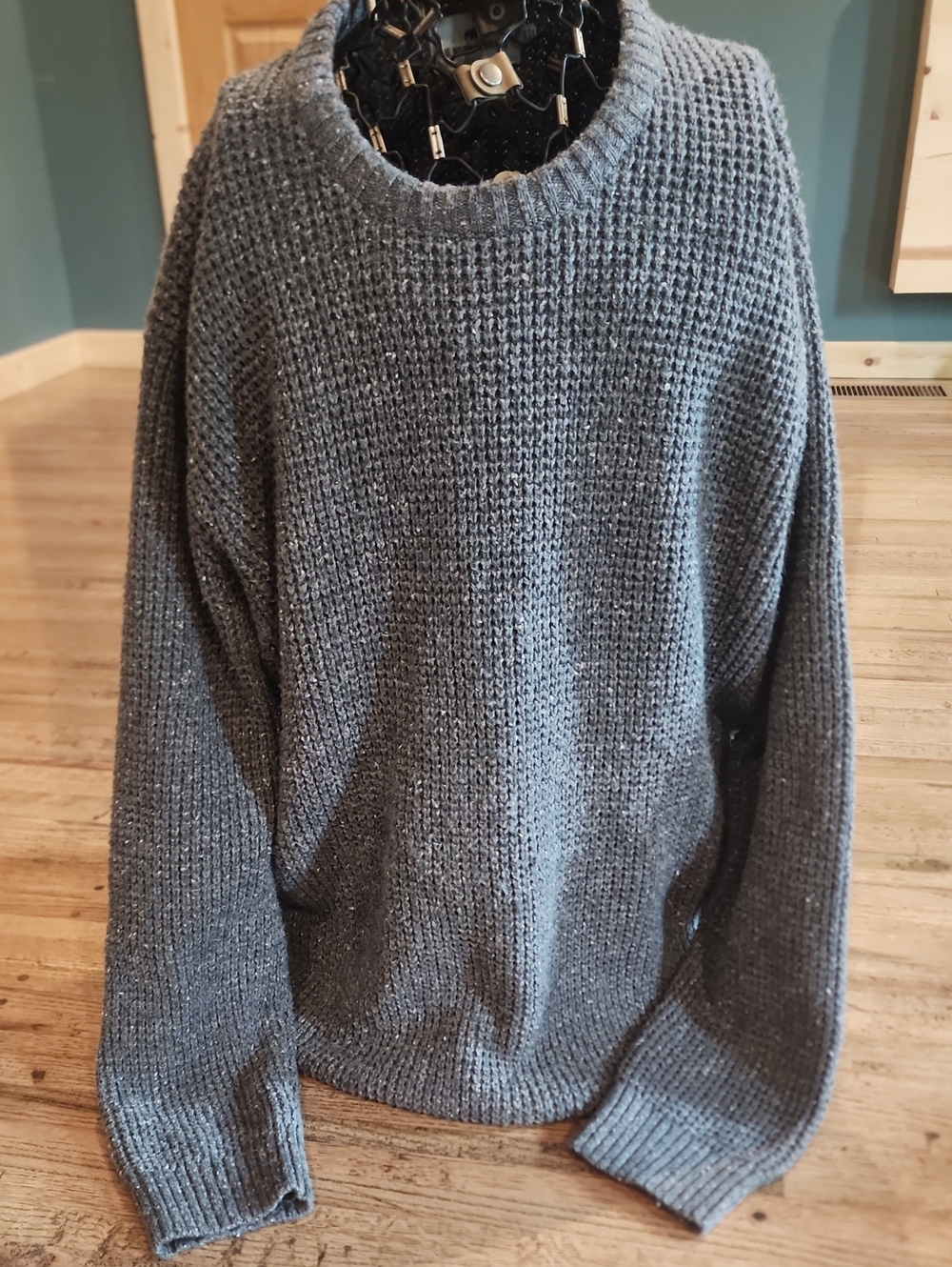 The Normal Brand Men's Grey Knit Sweater Seawool Nep Sweater